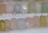 CMG217 15.5 inches 5*9mm faceted rondelle morganite beads