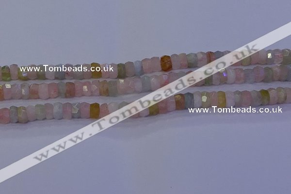 CMG220 15.5 inches 4*6mm faceted rondelle morganite beads