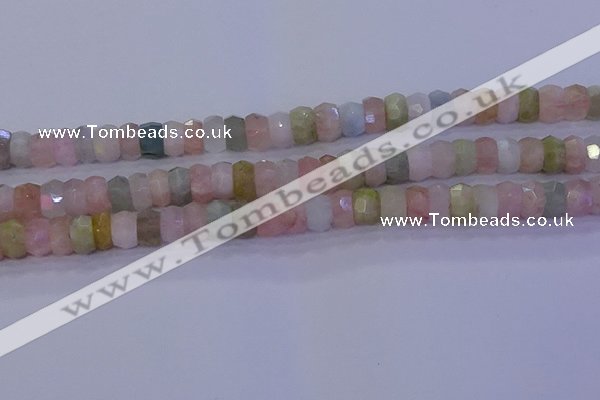 CMG221 15.5 inches 5*8mm faceted rondelle morganite beads