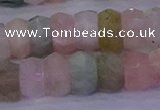 CMG223 15.5 inches 6*10mm faceted rondelle morganite beads