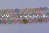 CMG255 15.5 inches 14mm faceted coin morganite beads