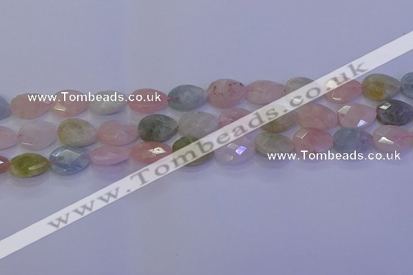 CMG271 15.5 inches 8*12mm faceted flat teardrop morganite beads