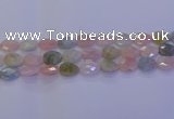 CMG272 15.5 inches 10*14mm faceted flat teardrop morganite beads