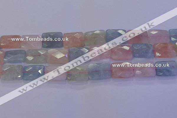 CMG281 15.5 inches 15*20mm faceted rectangle morganite beads