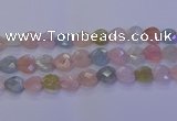 CMG285 15.5 inches 14*14mm faceted heart morganite beads