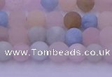 CMG301 15.5 inches 6mm round matte morganite beads wholesale