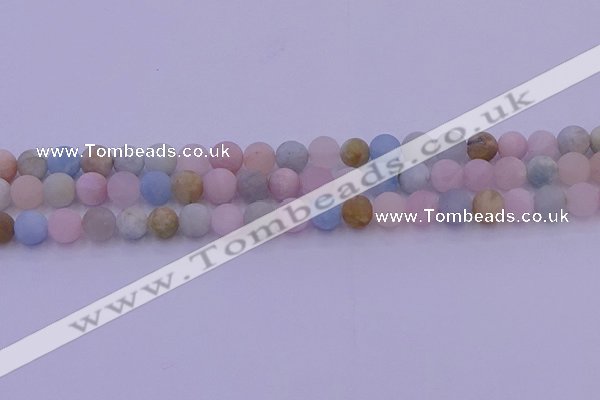 CMG302 15.5 inches 8mm round matte morganite beads wholesale