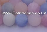 CMG304 15.5 inches 12mm round matte morganite beads wholesale