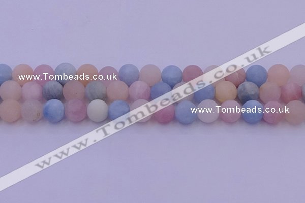 CMG304 15.5 inches 12mm round matte morganite beads wholesale