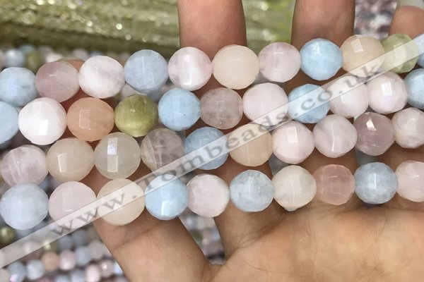 CMG309 15.5 inches 10mm faceted round morganite beads