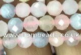 CMG321 15.5 inches 6mm faceted round morganite gemstone beads