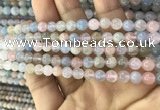 CMG341 15.5 inches 6mm round natural morganite beads