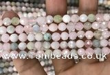 CMG345 15.5 inches 6mm faceted round morganite beads wholesale