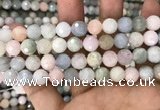 CMG347 15.5 inches 10mm faceted round morganite beads wholesale