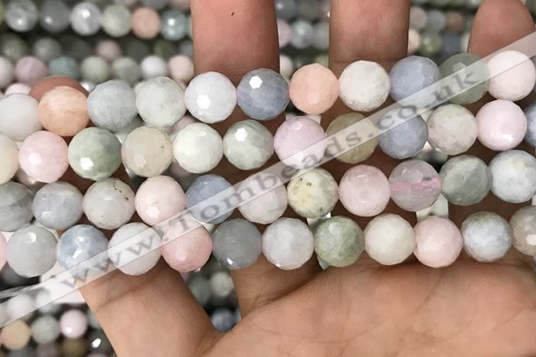 CMG347 15.5 inches 10mm faceted round morganite beads wholesale