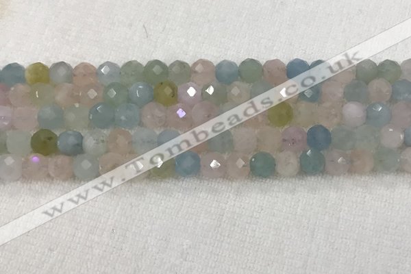 CMG350 15.5 inches 6mm faceted round amethyst gemstone beads