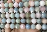 CMG382 15.5 inches 12mm faceted round morganite gemstone beads