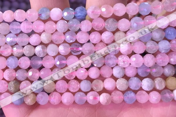 CMG397 15.5 inches 5mm faceted round morganite beads wholesale