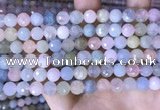 CMG416 15.5 inches 8mm faceted round morganite gemstone beads