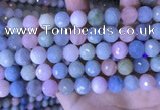 CMG418 15.5 inches 12mm faceted round morganite gemstone beads