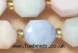 CMG445 15 inches 9*10mm faceted morganite beads wholesale