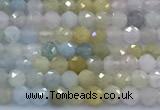 CMG471 15 inches 3mm faceted round morganite beads