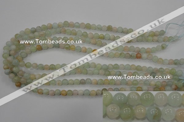 CMG51 15.5 inches 6mm round natural morganite beads wholesale