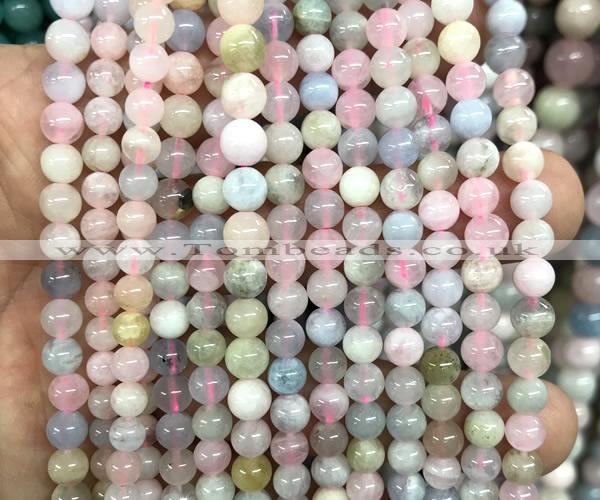 CMG515 15 inches 6mm round morganite gemstone beads