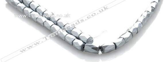 CMH01 16 inches 6*8mm faceted column magnetic hematite beads