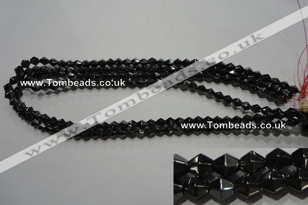 CMH135 15.5 inches 6*6mm faceted bicone magnetic hematite beads