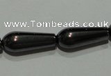 CMH139 15.5 inches 6*16mm teardrop magnetic hematite beads