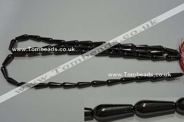 CMH139 15.5 inches 6*16mm teardrop magnetic hematite beads