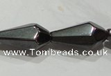 CMH142 15.5 inches 8*16mm faceted teardrop magnetic hematite beads