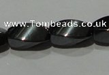 CMH153 15.5 inches 6*12mm twisted rice magnetic hematite beads