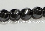 CMH157 15.5 inches 8*8mm twisted rice magnetic hematite beads