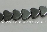 CMH174 15.5 inches 6*6mm heart magnetic hematite beads wholesale