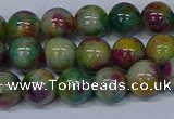 CMJ416 15.5 inches 8mm round rainbow jade beads wholesale