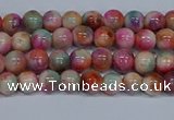 CMJ442 15.5 inches 4mm round rainbow jade beads wholesale