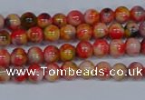 CMJ484 15.5 inches 4mm round rainbow jade beads wholesale