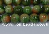 CMJ675 15.5 inches 8mm round rainbow jade beads wholesale