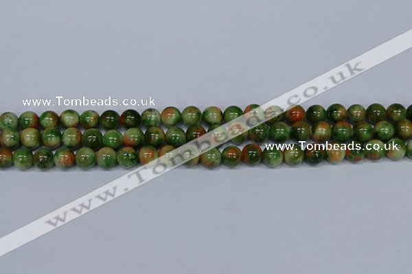 CMJ675 15.5 inches 8mm round rainbow jade beads wholesale