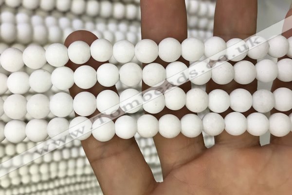 CMJ802 15.5 inches 8mm round matte Mashan jade beads wholesale