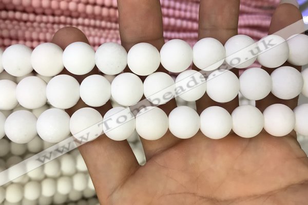 CMJ804 15.5 inches 12mm round matte Mashan jade beads wholesale