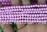 CMJ810 15.5 inches 4mm round matte Mashan jade beads wholesale