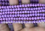 CMJ815 15.5 inches 4mm round matte Mashan jade beads wholesale