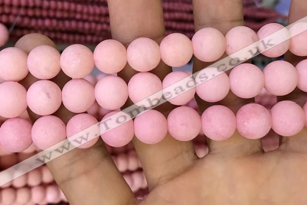 CMJ824 15.5 inches 12mm round matte Mashan jade beads wholesale