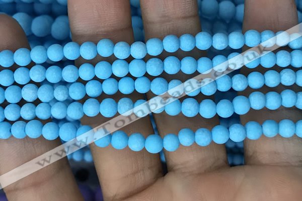 CMJ835 15.5 inches 4mm round matte Mashan jade beads wholesale