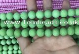 CMJ843 15.5 inches 10mm round matte Mashan jade beads wholesale