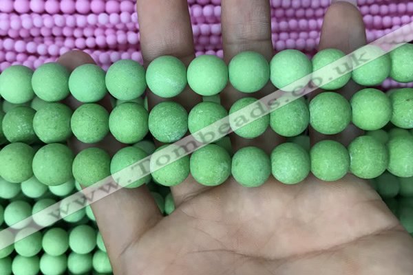 CMJ843 15.5 inches 10mm round matte Mashan jade beads wholesale