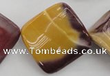 CMK108 15.5 inches 30*30mm twisted diamond mookaite beads wholesale